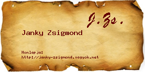 Janky Zsigmond névjegykártya